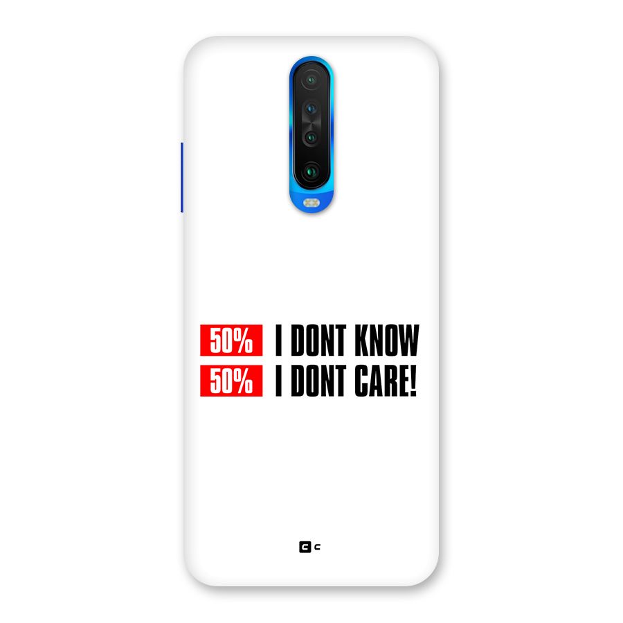 D Dont Know Back Case for Poco X2