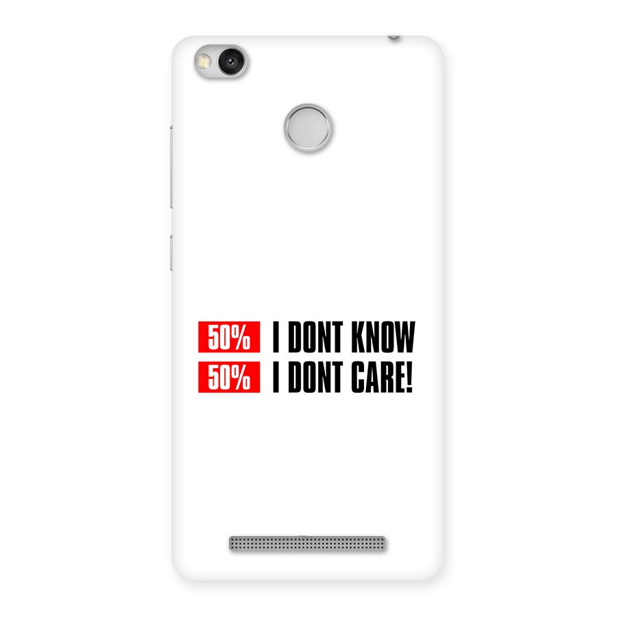 D Dont Know Back Case for Redmi 3S Prime