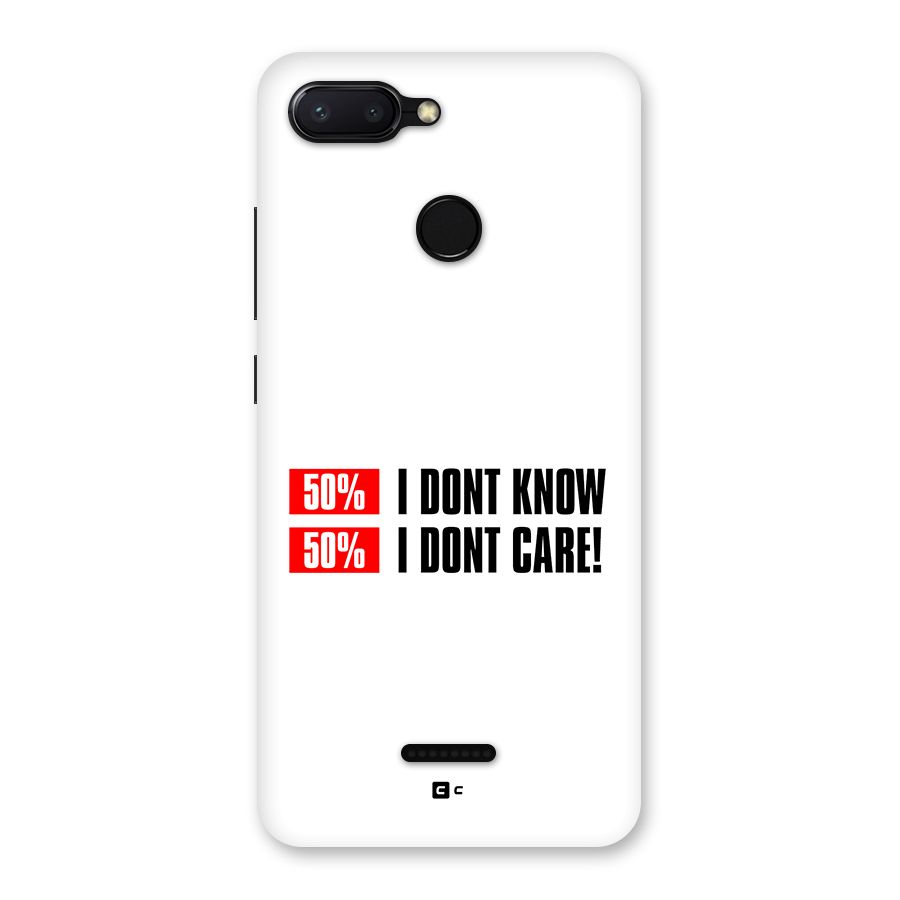D Dont Know Back Case for Redmi 6