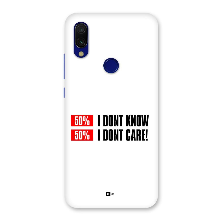 D Dont Know Back Case for Redmi 7