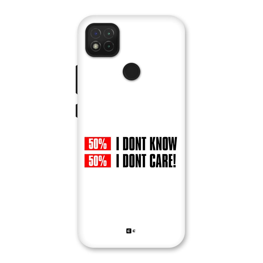 D Dont Know Back Case for Redmi 9 Activ