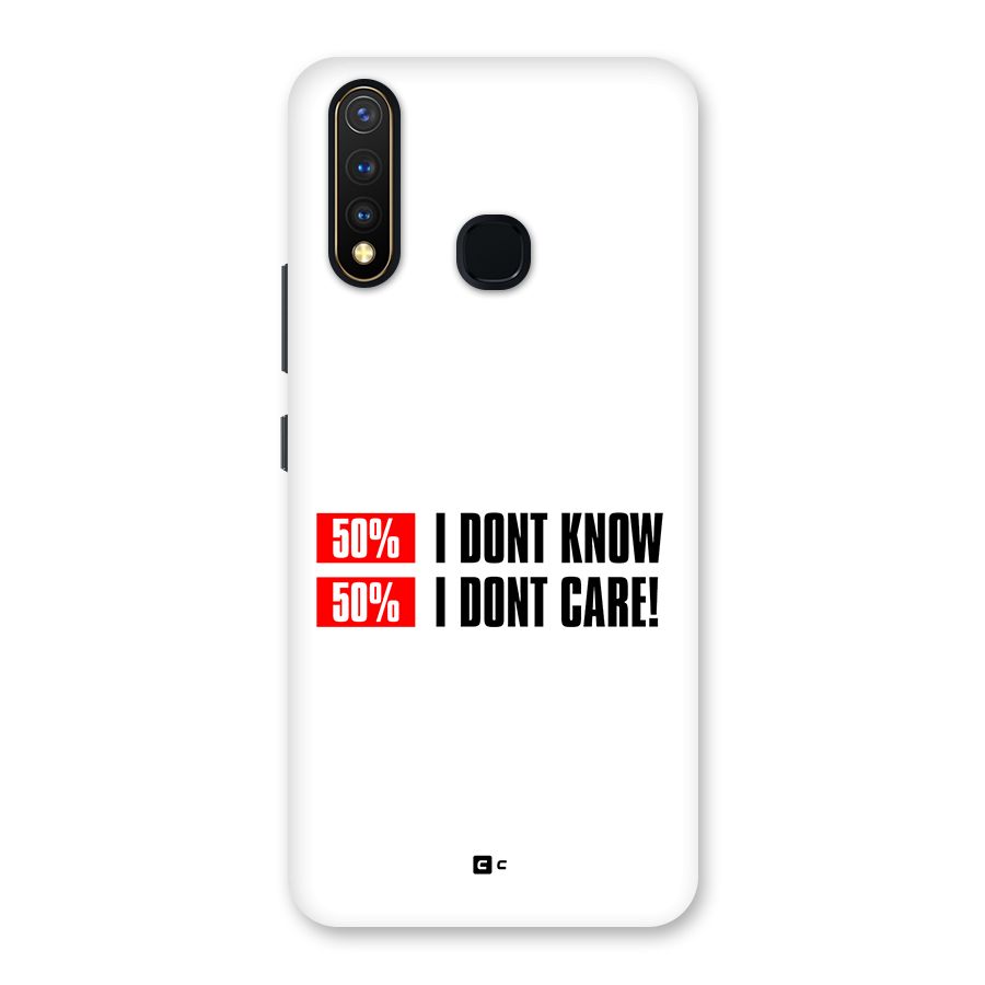 D Dont Know Back Case for Vivo Y19