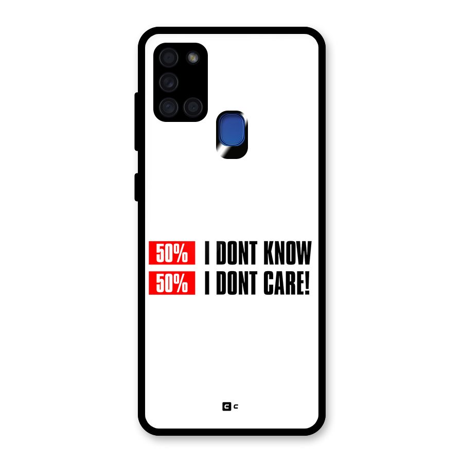 D Dont Know Glass Back Case for Galaxy A21s