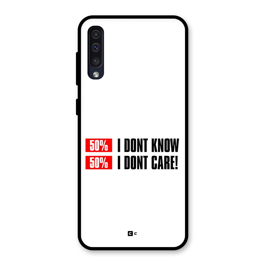 D Dont Know Glass Back Case for Galaxy A50