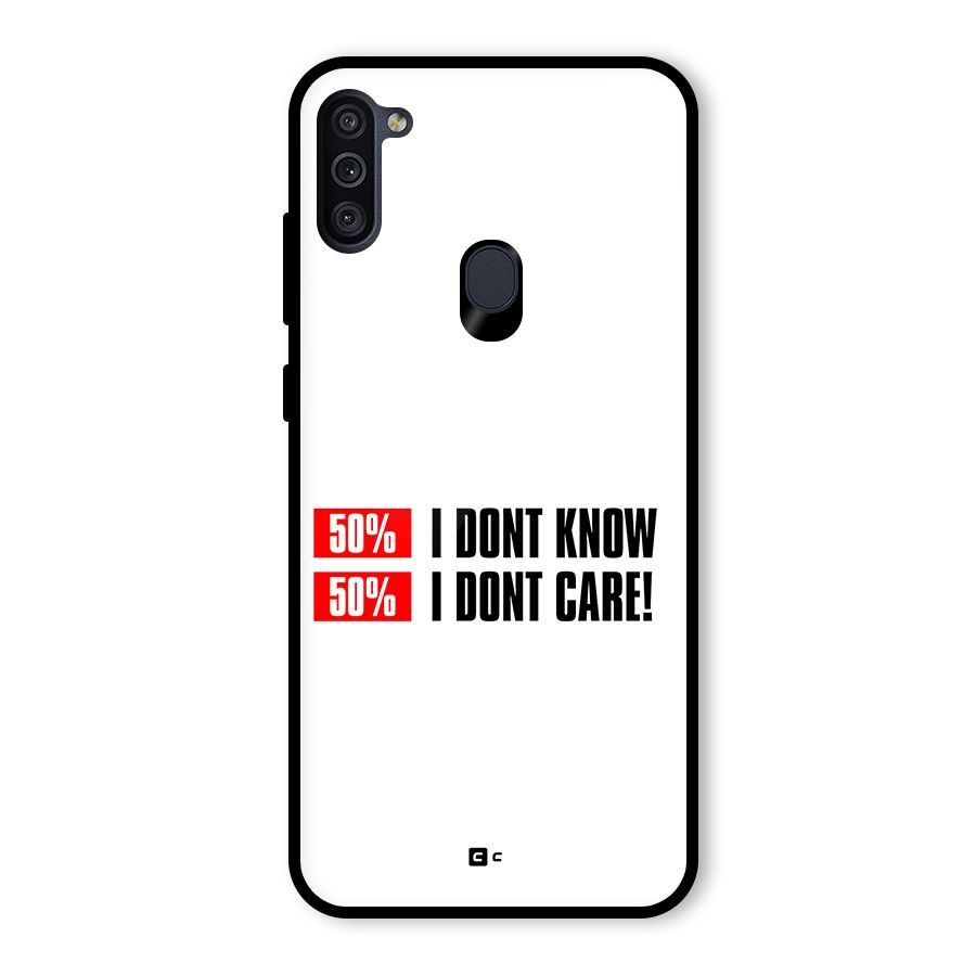 D Dont Know Glass Back Case for Galaxy M11
