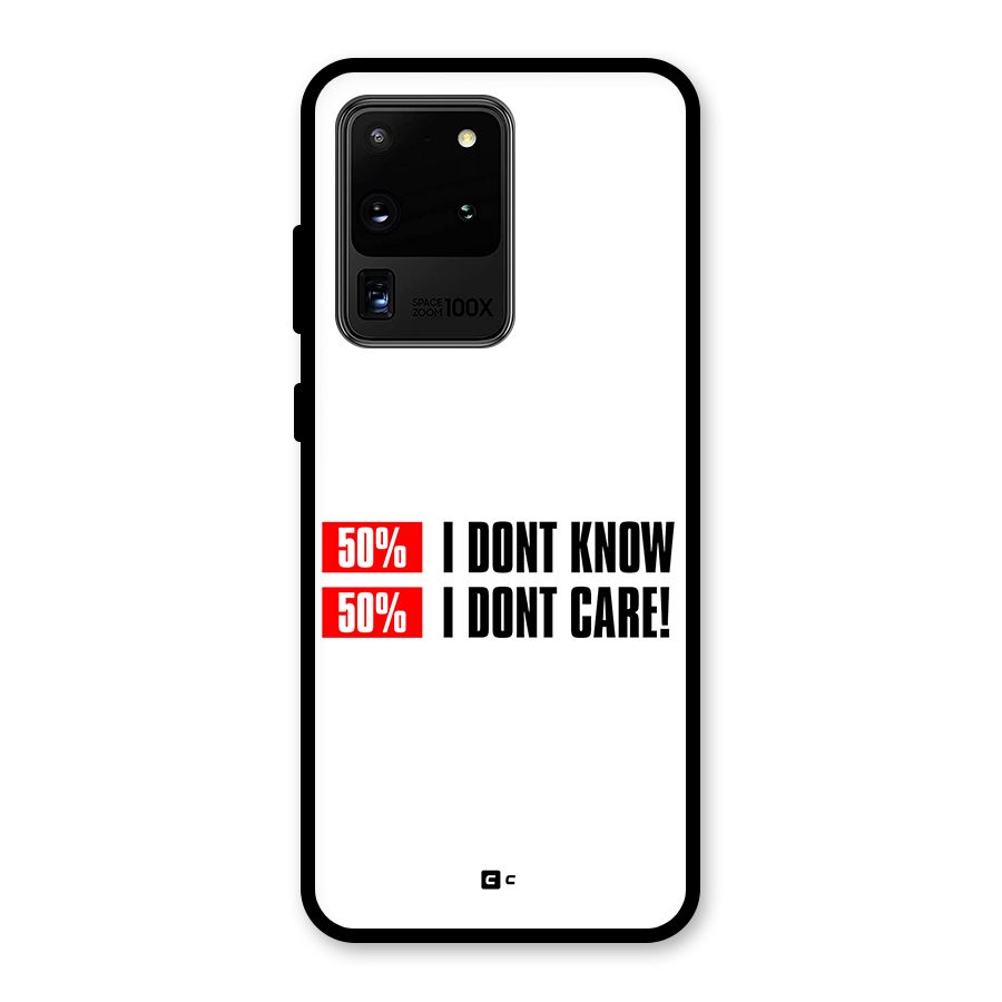 D Dont Know Glass Back Case for Galaxy S20 Ultra