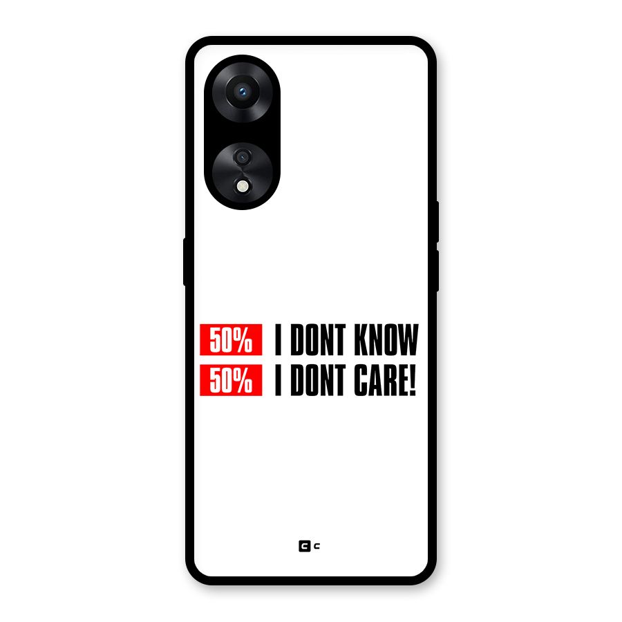 D Dont Know Glass Back Case for Oppo A78