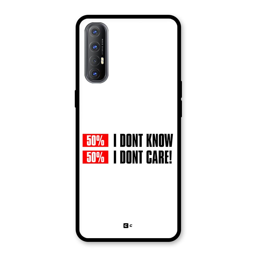 D Dont Know Glass Back Case for Oppo Reno3 Pro