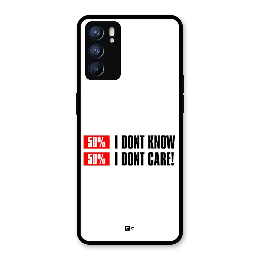 D Dont Know Glass Back Case for Oppo Reno6 5G