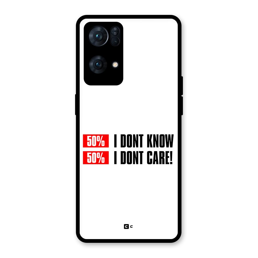 D Dont Know Glass Back Case for Oppo Reno7 Pro 5G
