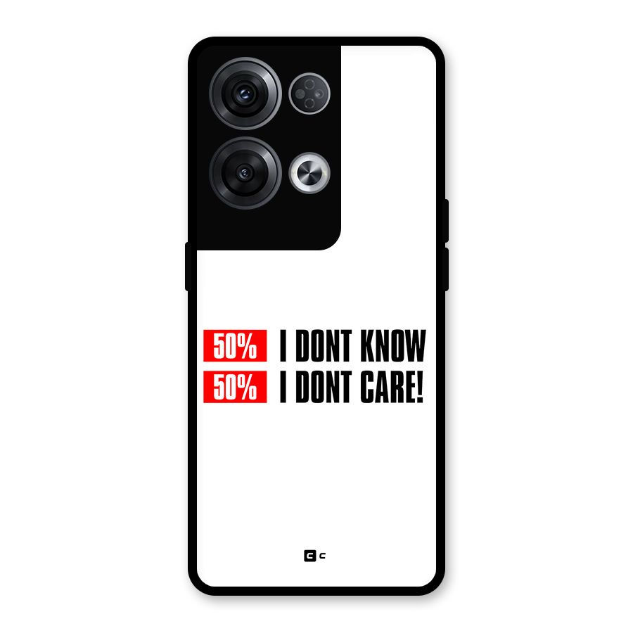 D Dont Know Glass Back Case for Oppo Reno8 Pro 5G