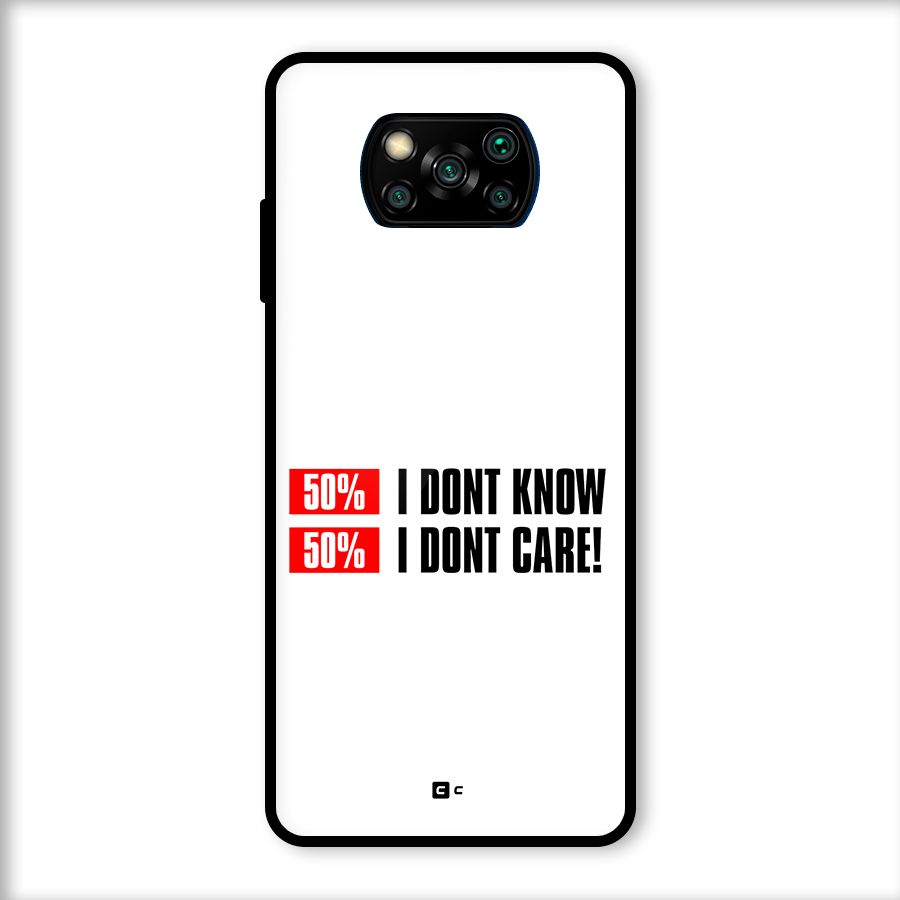 D Dont Know Glass Back Case for Poco X3