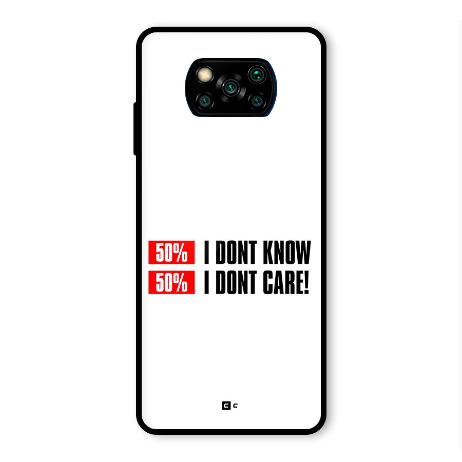 D Dont Know Glass Back Case for Poco X3 Pro