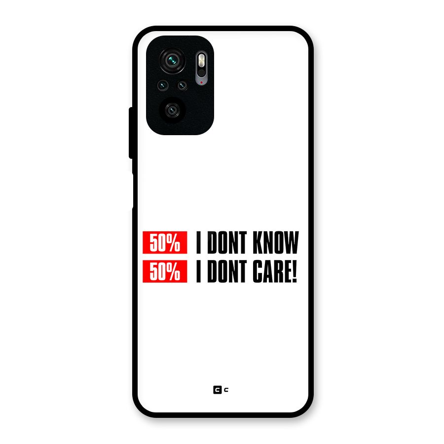 D Dont Know Glass Back Case for Redmi Note 10S