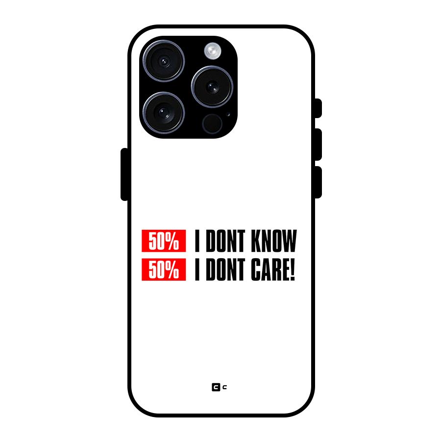 D Dont Know Glass Back Case for iPhone 15 Pro