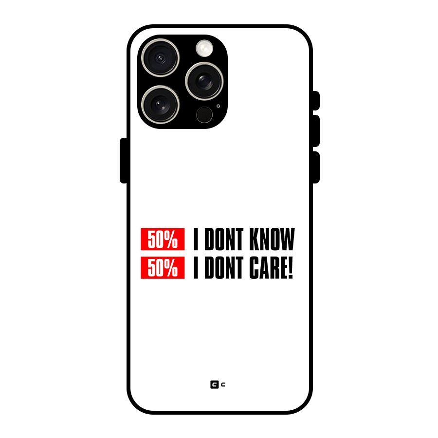 D Dont Know Glass Back Case for iPhone 15 Pro Max