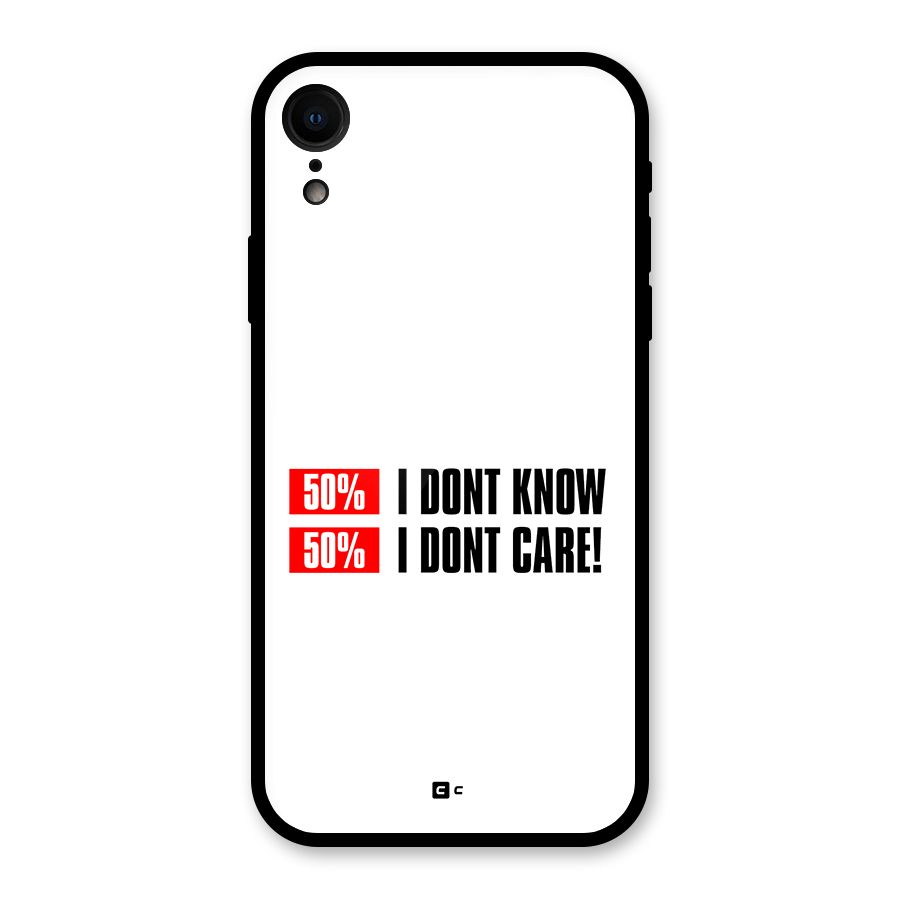 D Dont Know Glass Back Case for iPhone XR