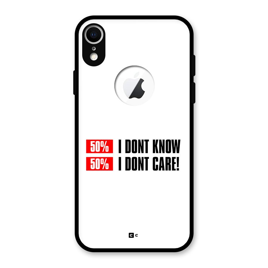 D Dont Know Glass Back Case for iPhone XR Logo Cut