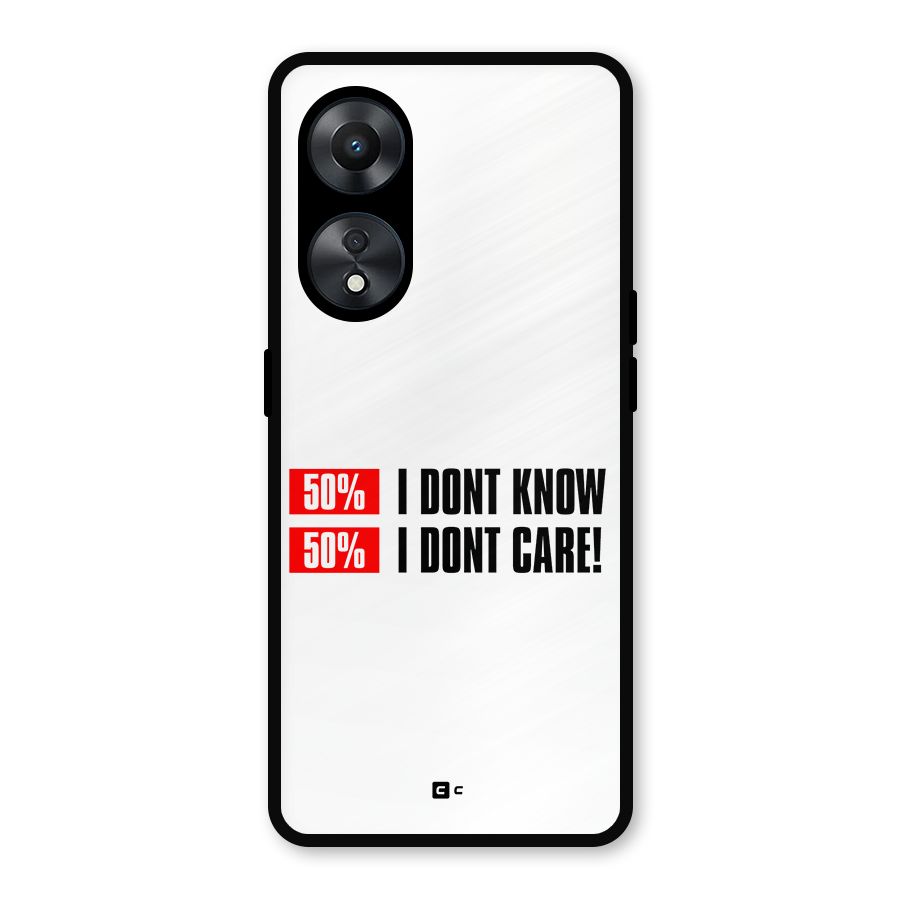 D Dont Know Metal Back Case for Oppo A78