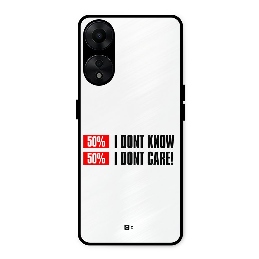 D Dont Know Metal Back Case for Oppo A78 5G