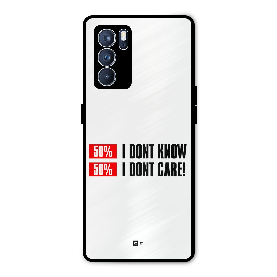D Dont Know Metal Back Case for Oppo Reno6 Pro 5G