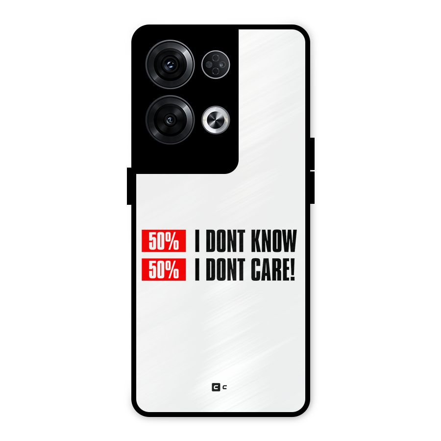 D Dont Know Metal Back Case for Oppo Reno8 Pro 5G