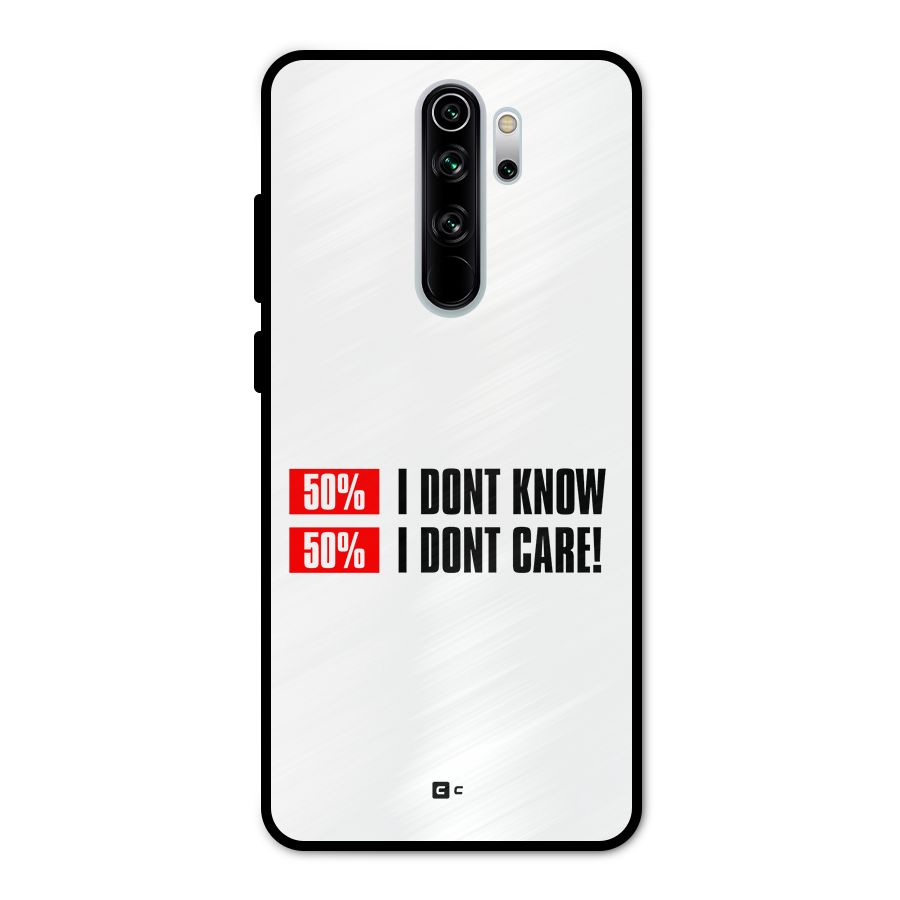 D Dont Know Metal Back Case for Redmi Note 8 Pro