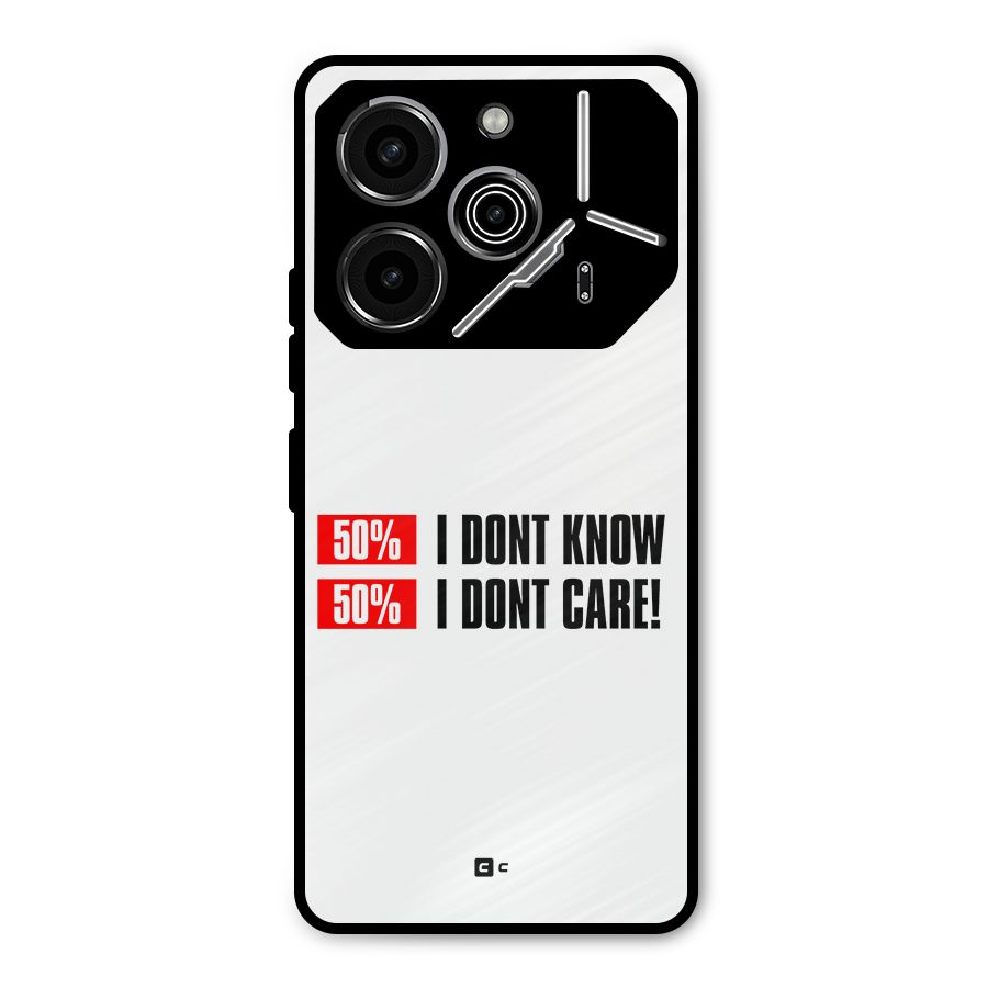 D Dont Know Metal Back Case for Tecno Pova 6 Pro