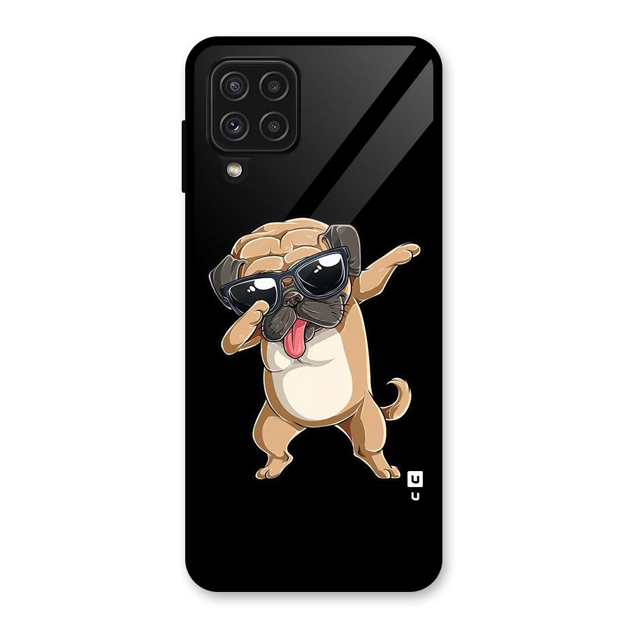Dab Cool Dog Glass Back Case for Galaxy A22 4G