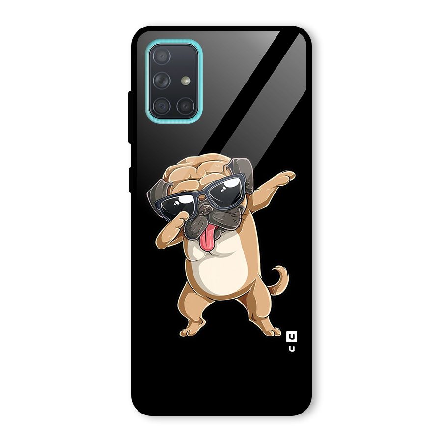Dab Cool Dog Glass Back Case for Galaxy A71