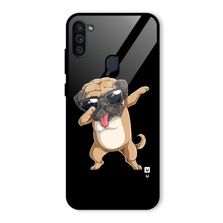 Dab Cool Dog Glass Back Case for Galaxy M11
