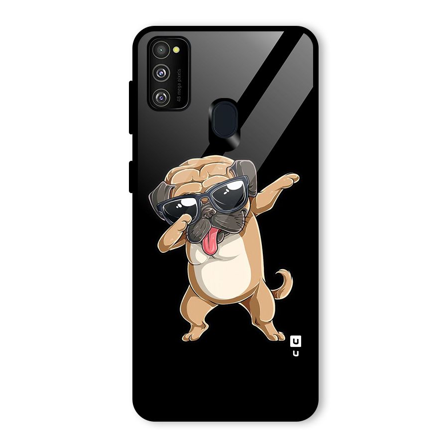 Dab Cool Dog Glass Back Case for Galaxy M30s