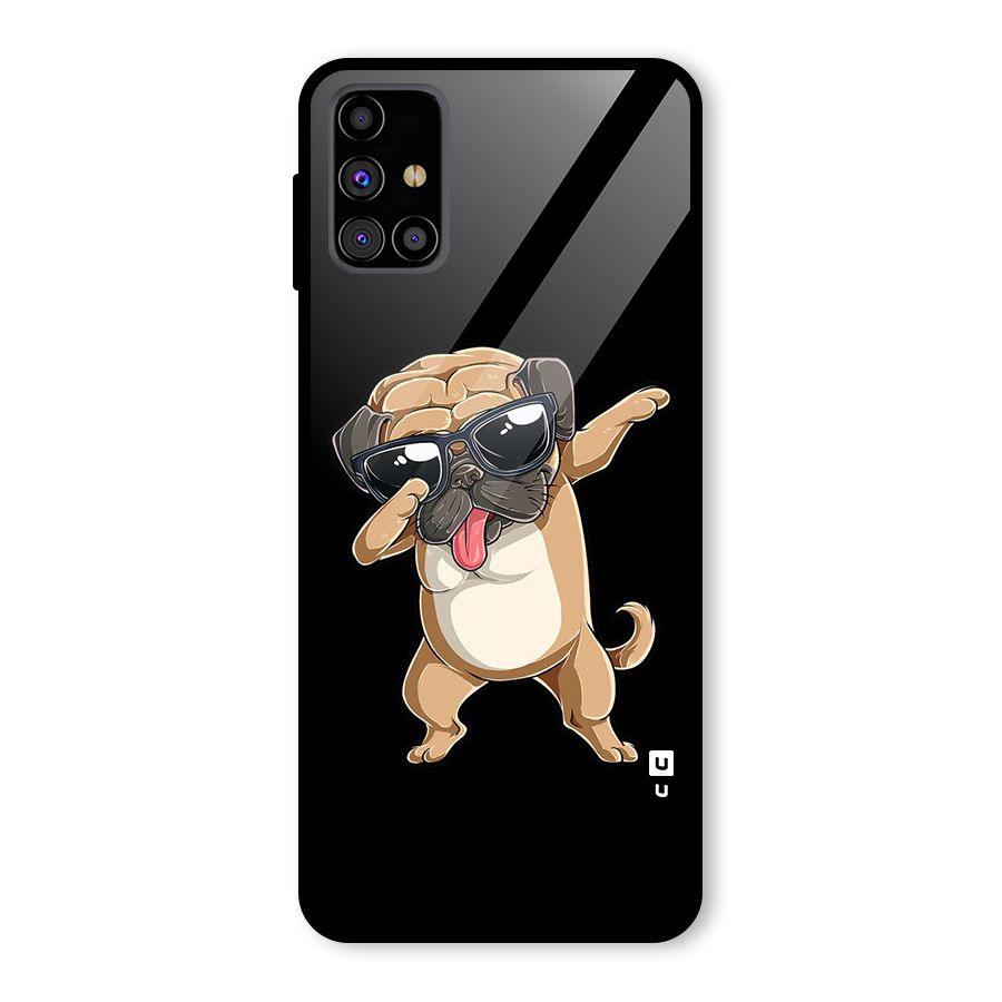 Dab Cool Dog Glass Back Case for Galaxy M31s