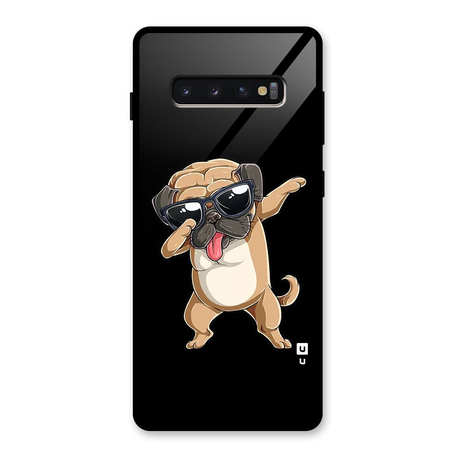 Dab Cool Dog Glass Back Case for Galaxy S10 Plus