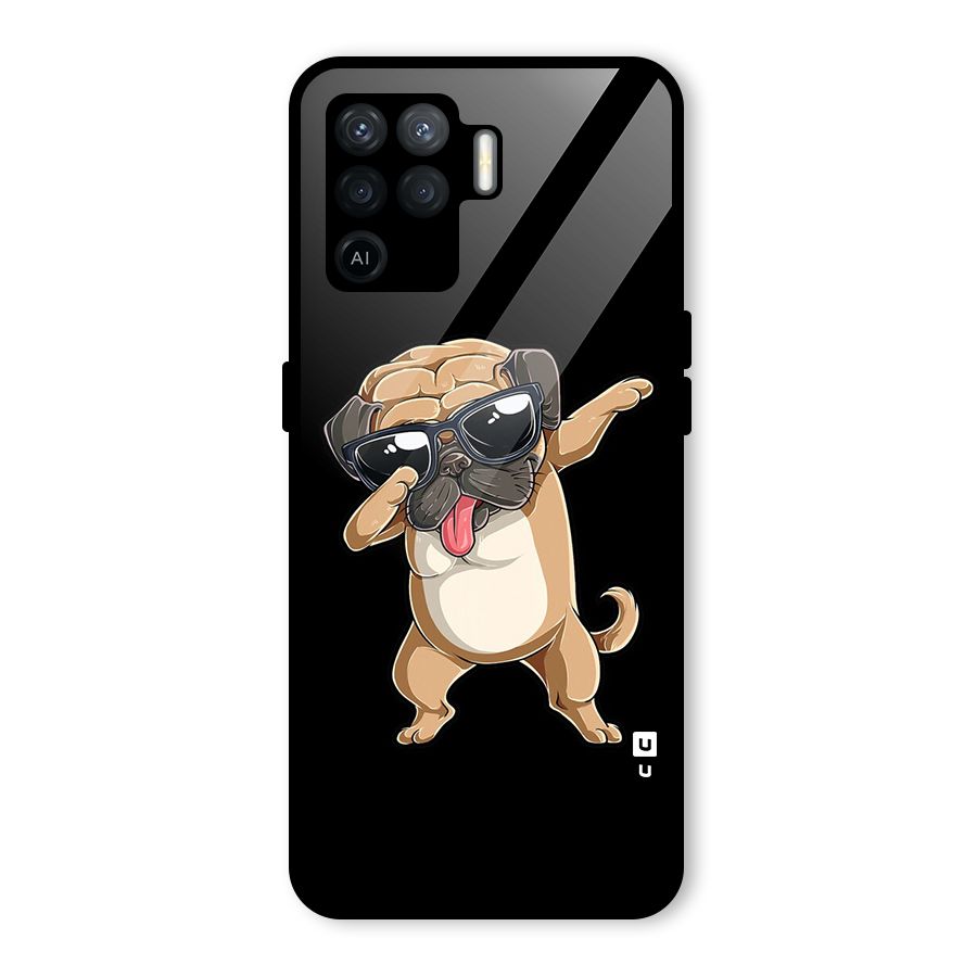 Dab Cool Dog Glass Back Case for Oppo F19 Pro