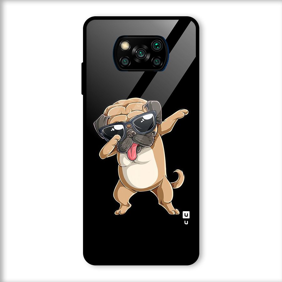 Dab Cool Dog Glass Back Case for Poco X3