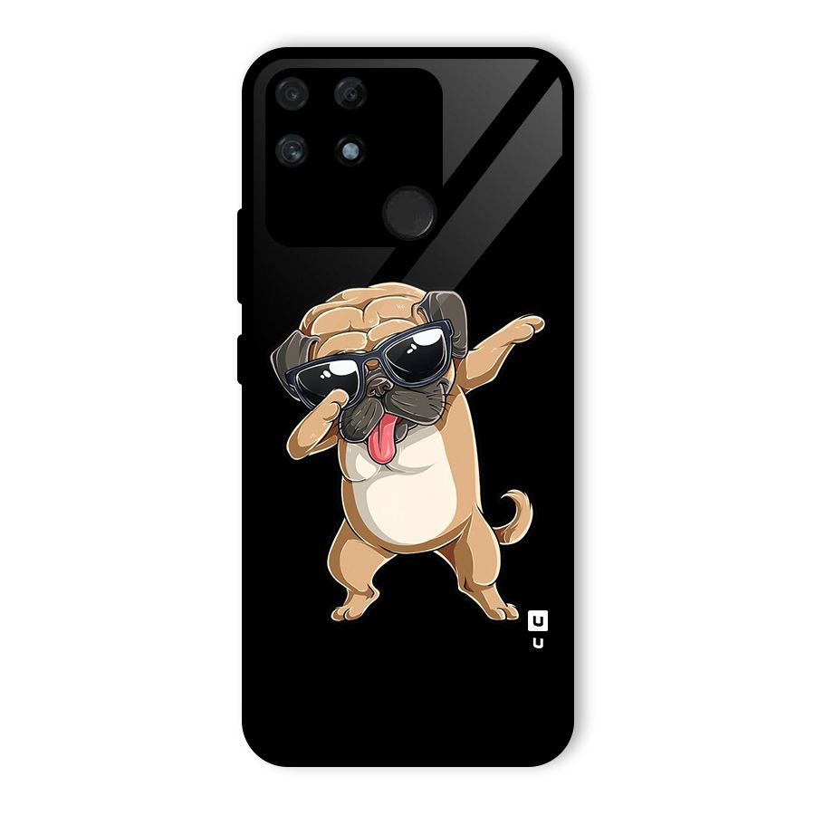 Dab Cool Dog Glass Back Case for Realme Narzo 50A