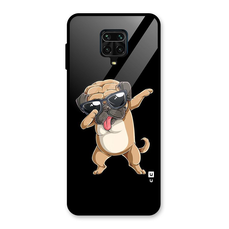 Dab Cool Dog Glass Back Case for Redmi Note 9 Pro Max