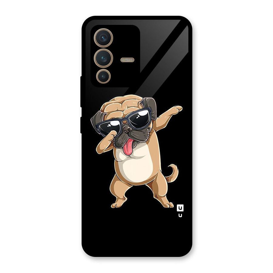 Dab Cool Dog Glass Back Case for Vivo V23 5G