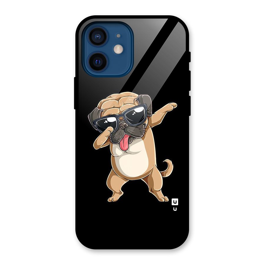 Dab Cool Dog Glass Back Case for iPhone 12 Mini