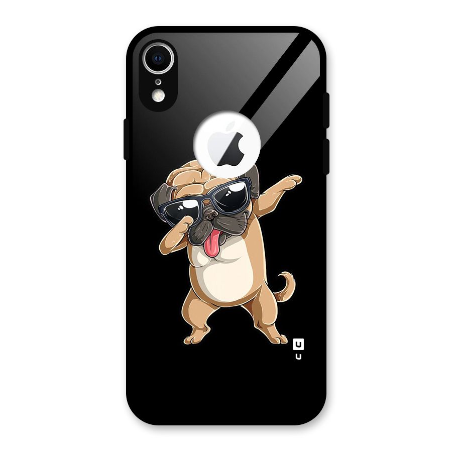 Dab Cool Dog Glass Back Case for iPhone XR Logo Cut