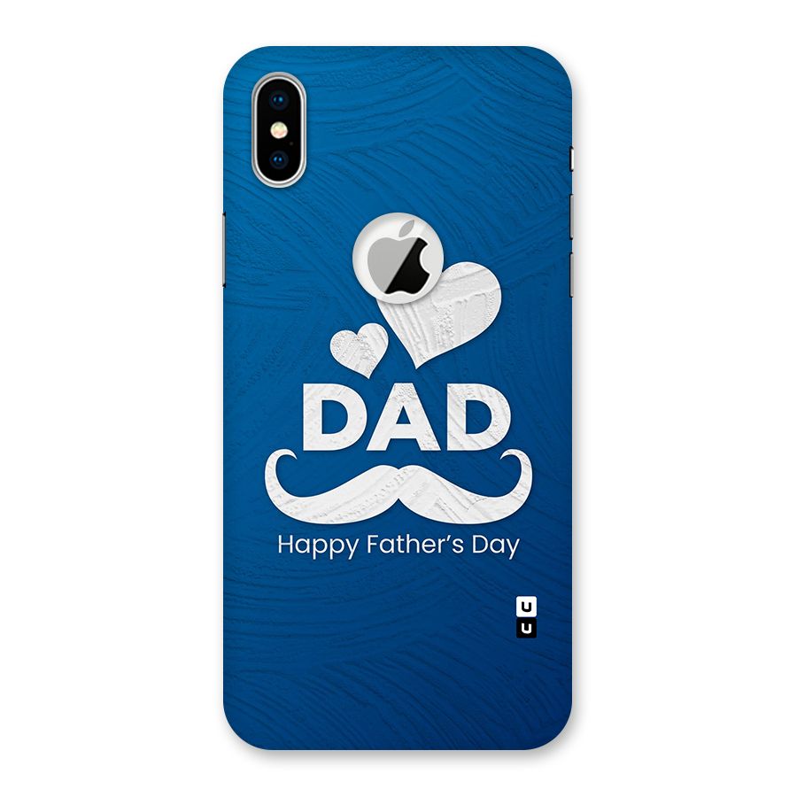 Dad Happy Fathers Day Back Case for iPhone XS Logo Cut