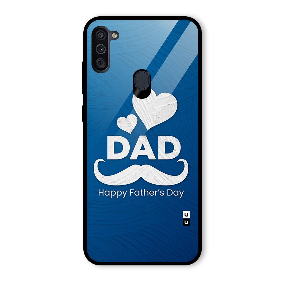 Dad Happy Fathers Day Glass Back Case for Galaxy M11
