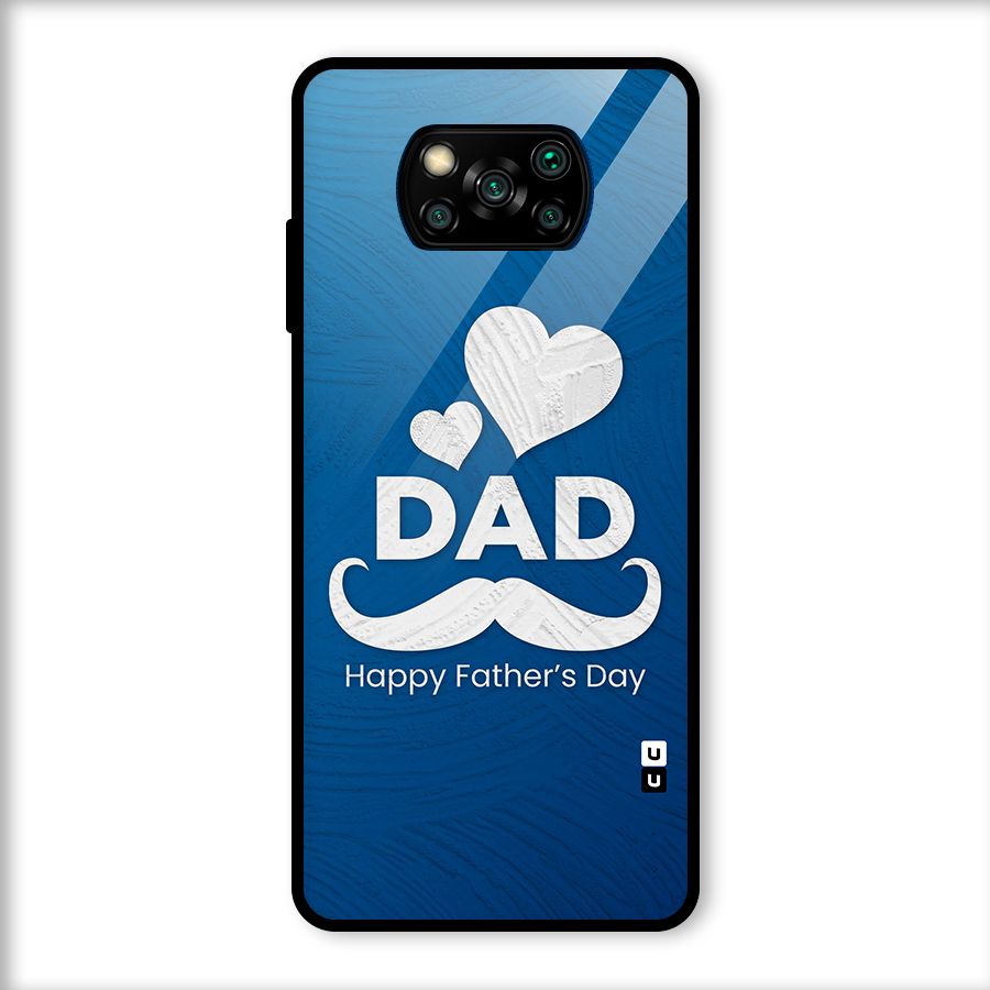 Dad Happy Fathers Day Glass Back Case for Poco X3