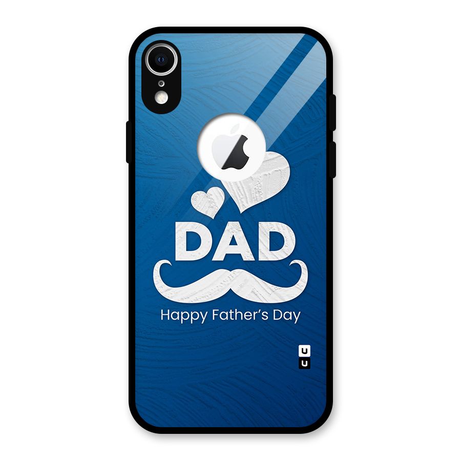 Dad Happy Fathers Day Glass Back Case for iPhone XR Logo Cut