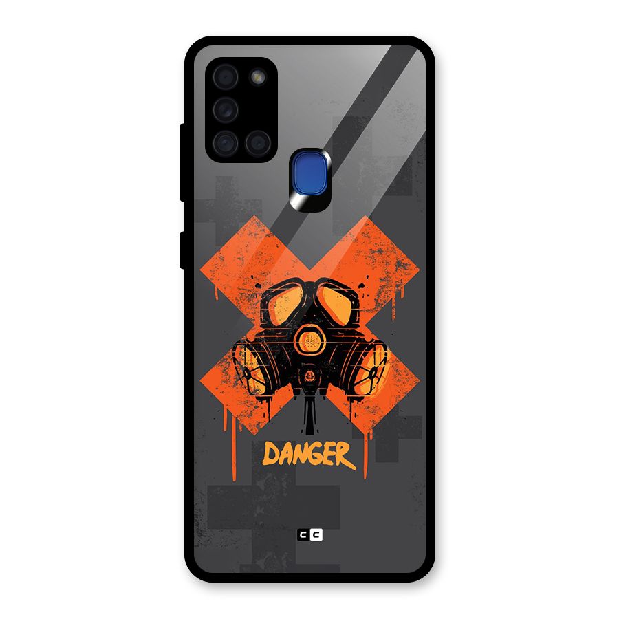 Danger Mask Glass Back Case for Galaxy A21s