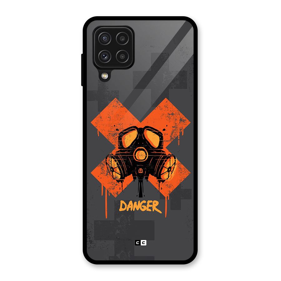 Danger Mask Glass Back Case for Galaxy A22 4G