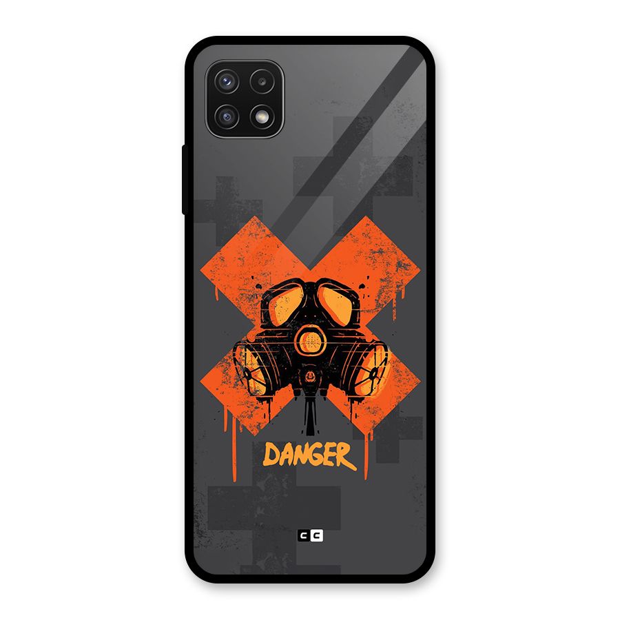 Danger Mask Glass Back Case for Galaxy A22 5G