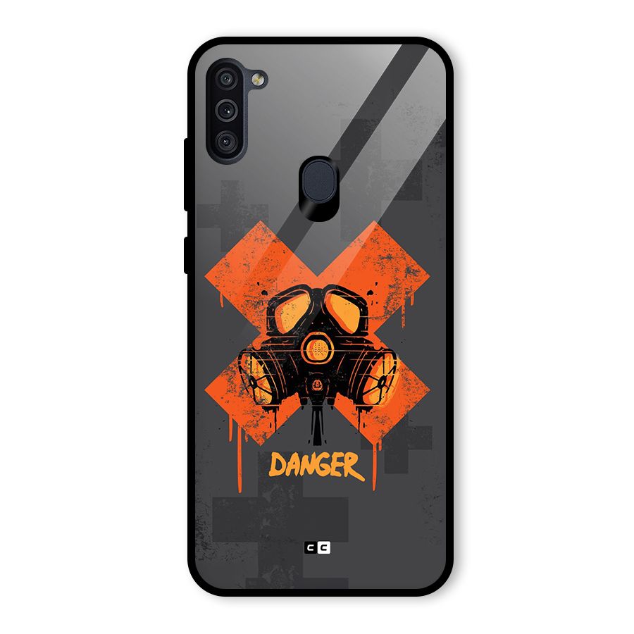 Danger Mask Glass Back Case for Galaxy M11