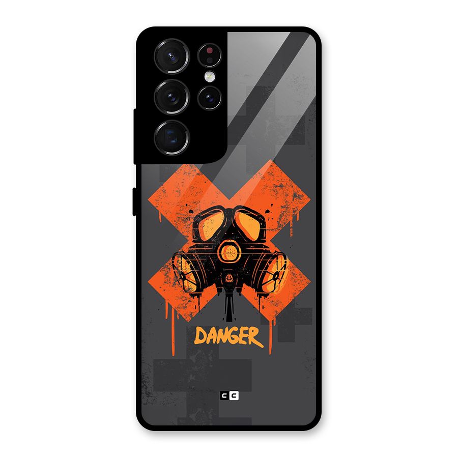 Danger Mask Glass Back Case for Galaxy S21 Ultra 5G